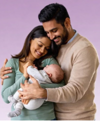 Happy family with baby